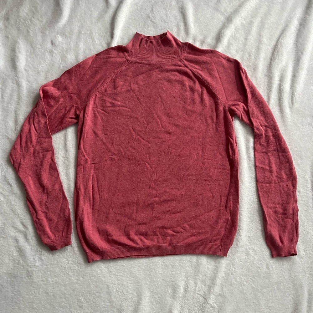 Talbots Salmon Mock Neck Sweater Petite